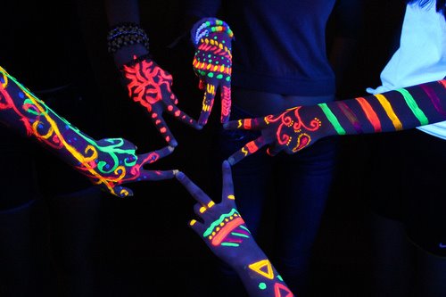 Glow In The Dark Body Painting Art 7 Desktop Background
