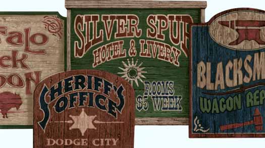 Old West Signs Die Cut Wall Paper Border