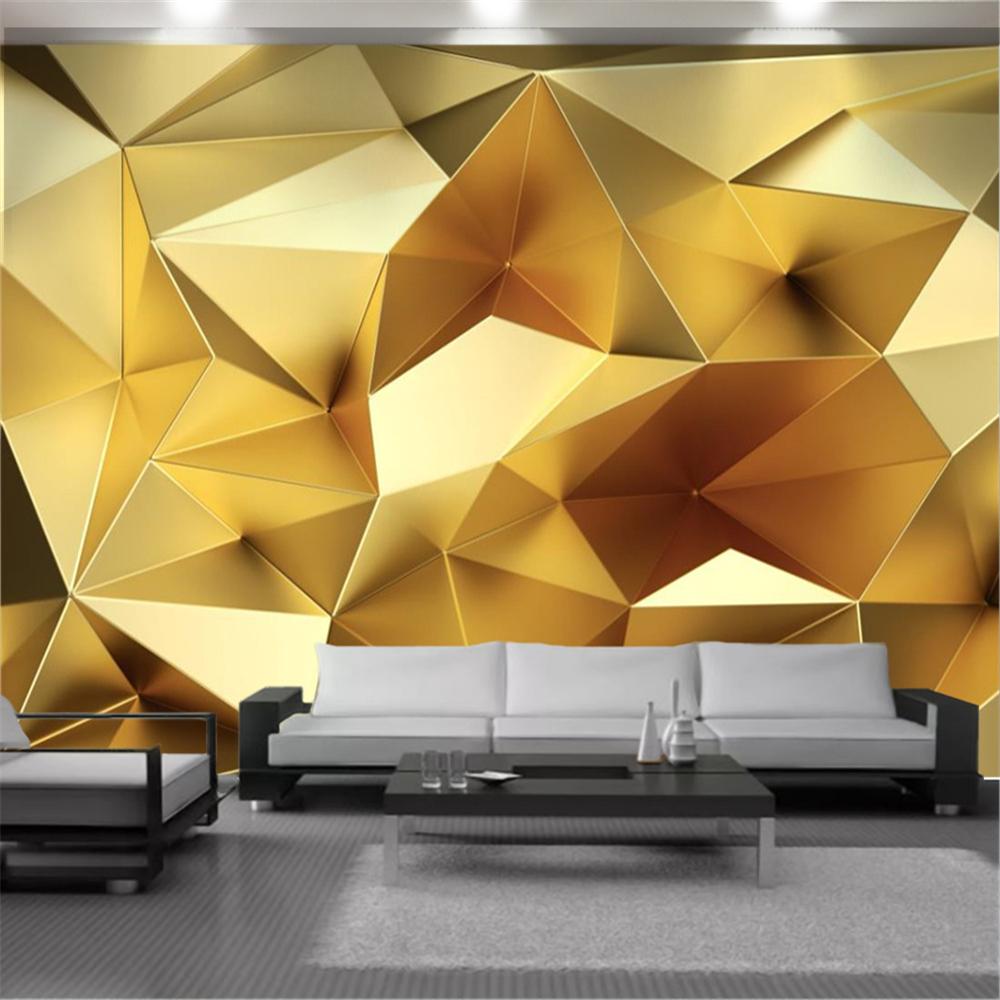 Custom 3d Wallpaper Luxury Gold Geometric Polygon Stereo European