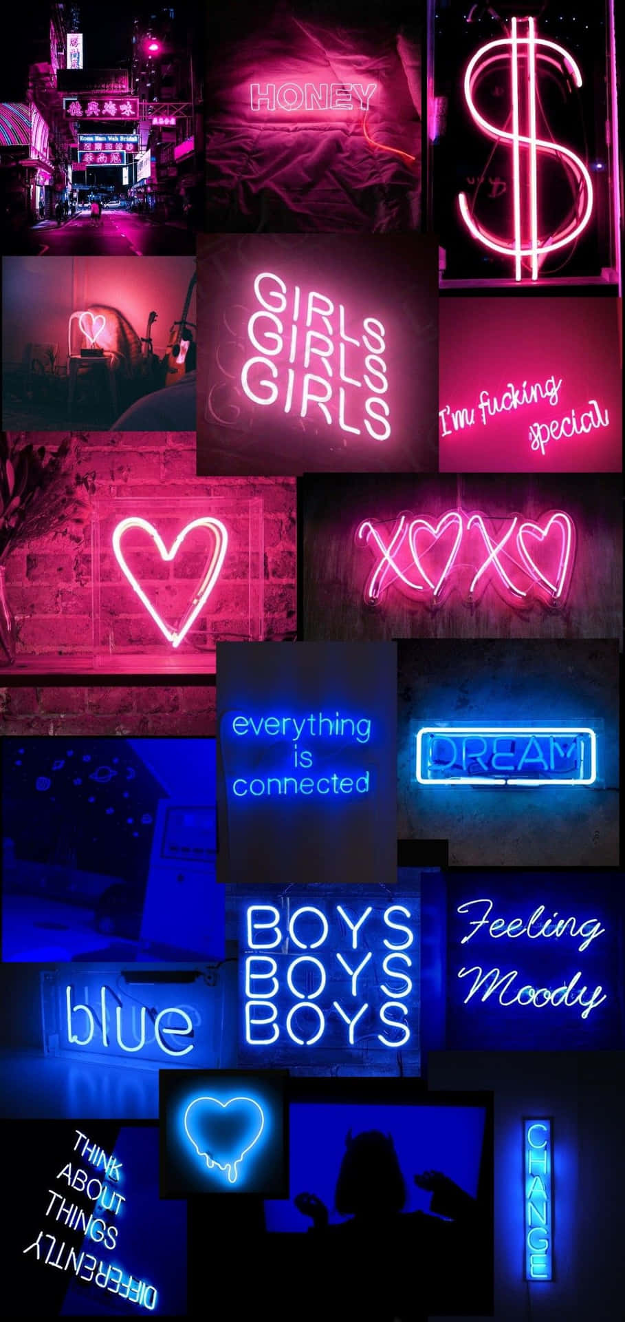 Blue And Pink Aesthetic Neon Wallpaper