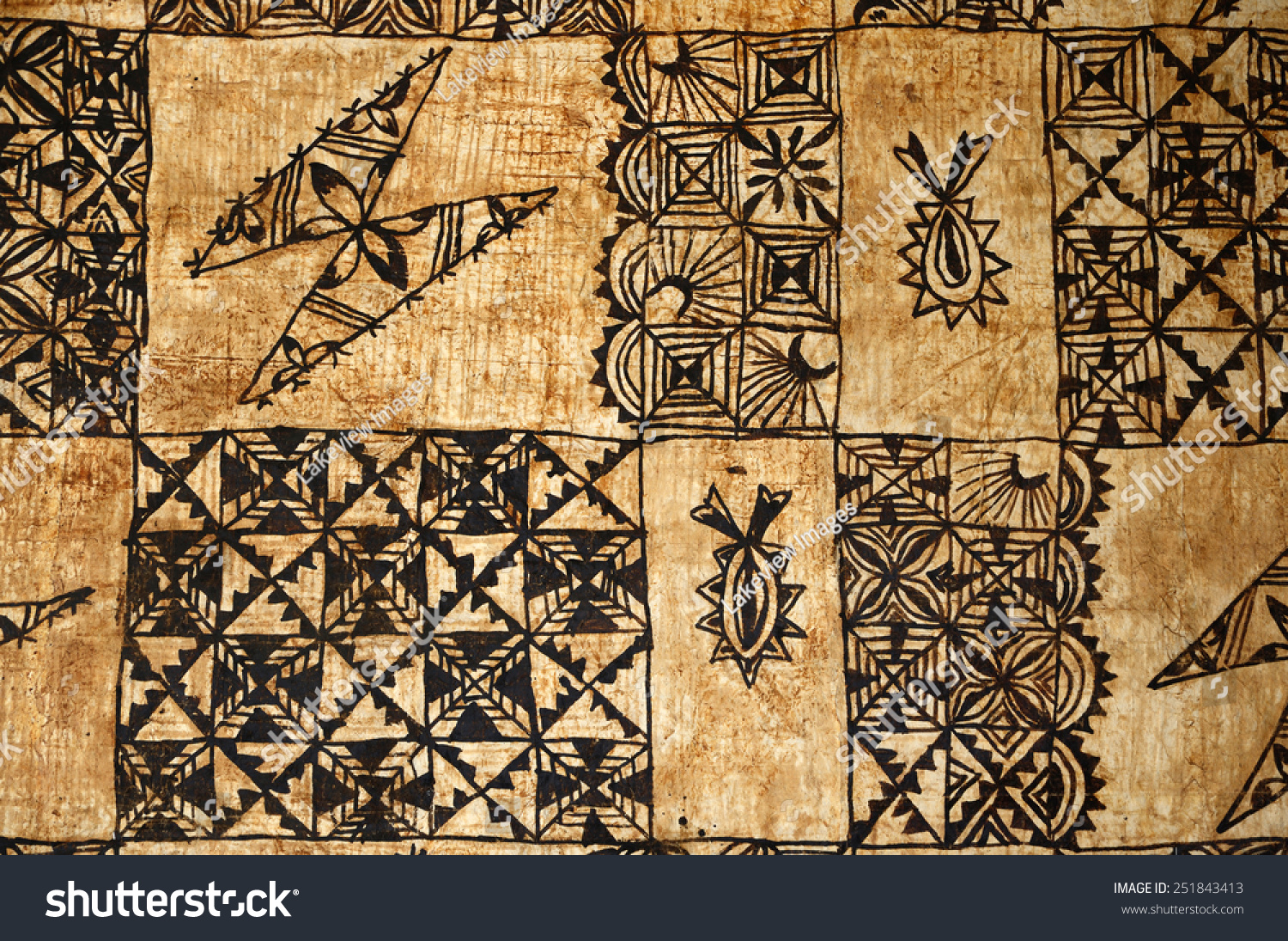 Background Of Traditional Pacific Island Tapa Cloth A