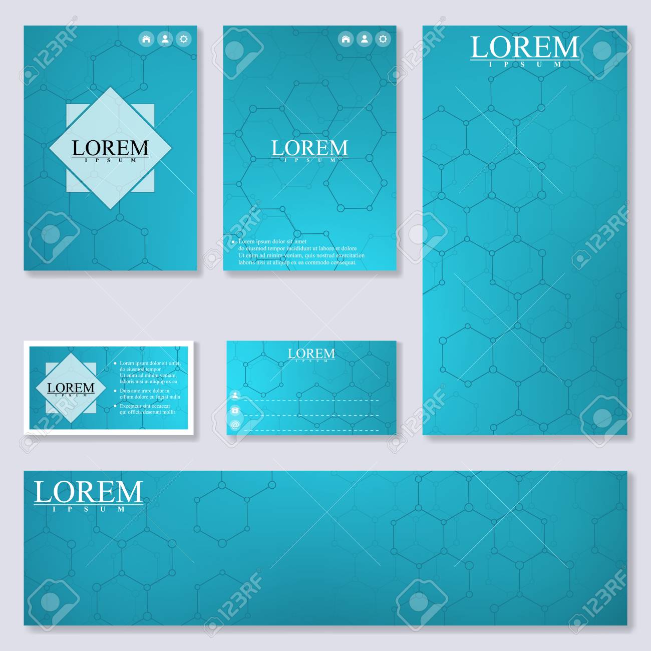 Set Of Modern Templates For Brochure Flyer Visit Cards And
