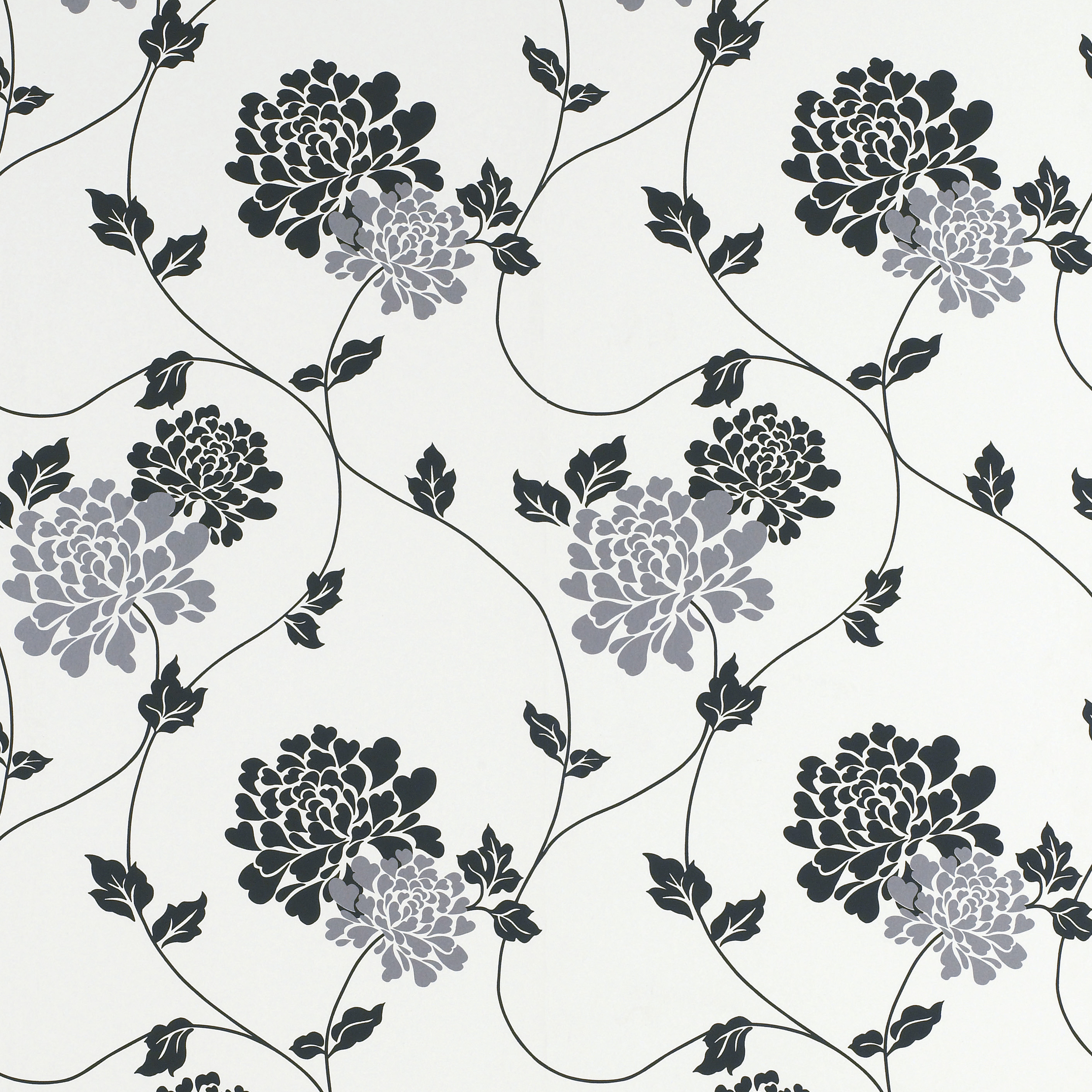 Home Decorating Wallpaper Isodore White Floral