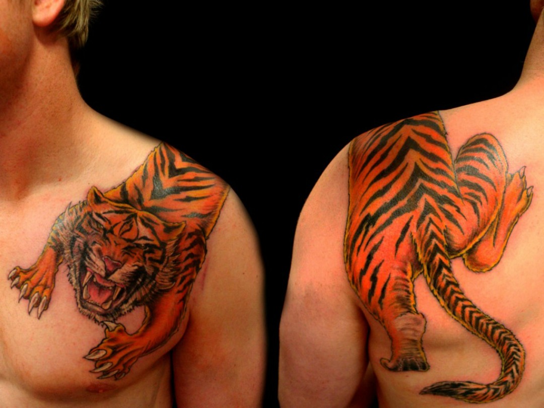 Cool Tiger Tattoo Style Wallpaper HD Here