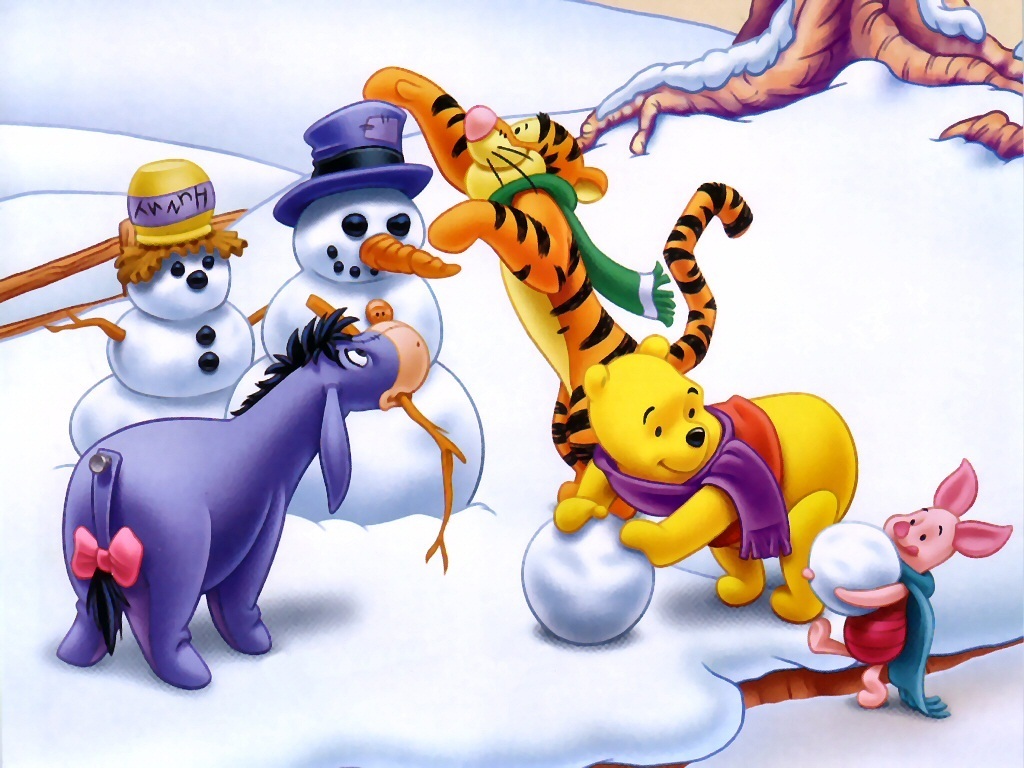 The Pooh Winter Fun Wallpaper Winnie Jpg