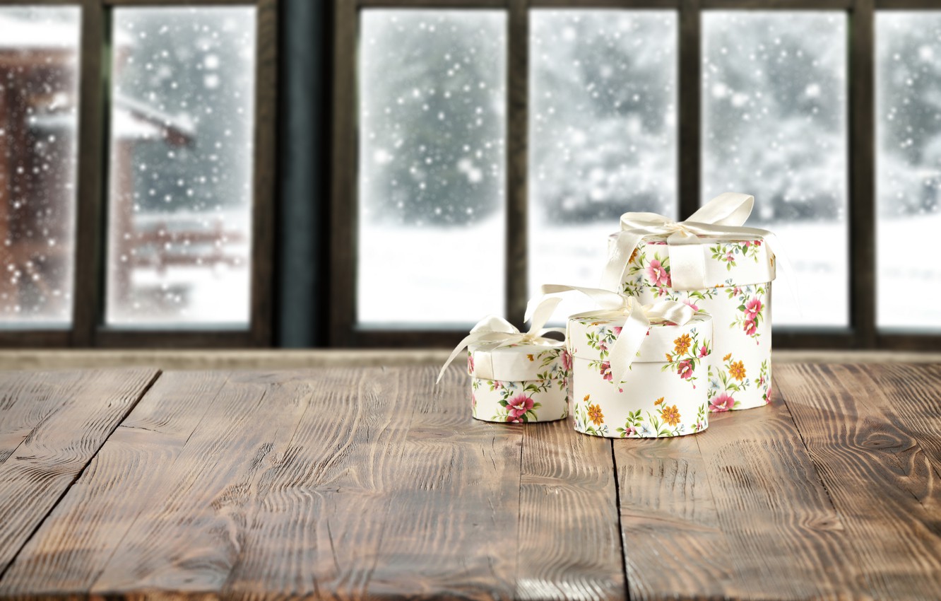 Wallpaper winter snow window gifts images for desktop section 1332x850