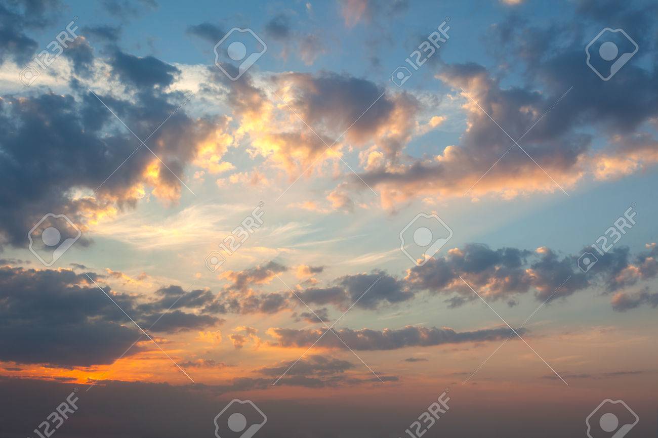 Amazing Panoramic Background Of Real Sunrise Sky Colorful Stock