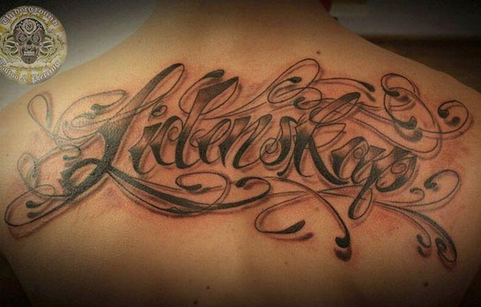 Creative tattoo lettering and writings
