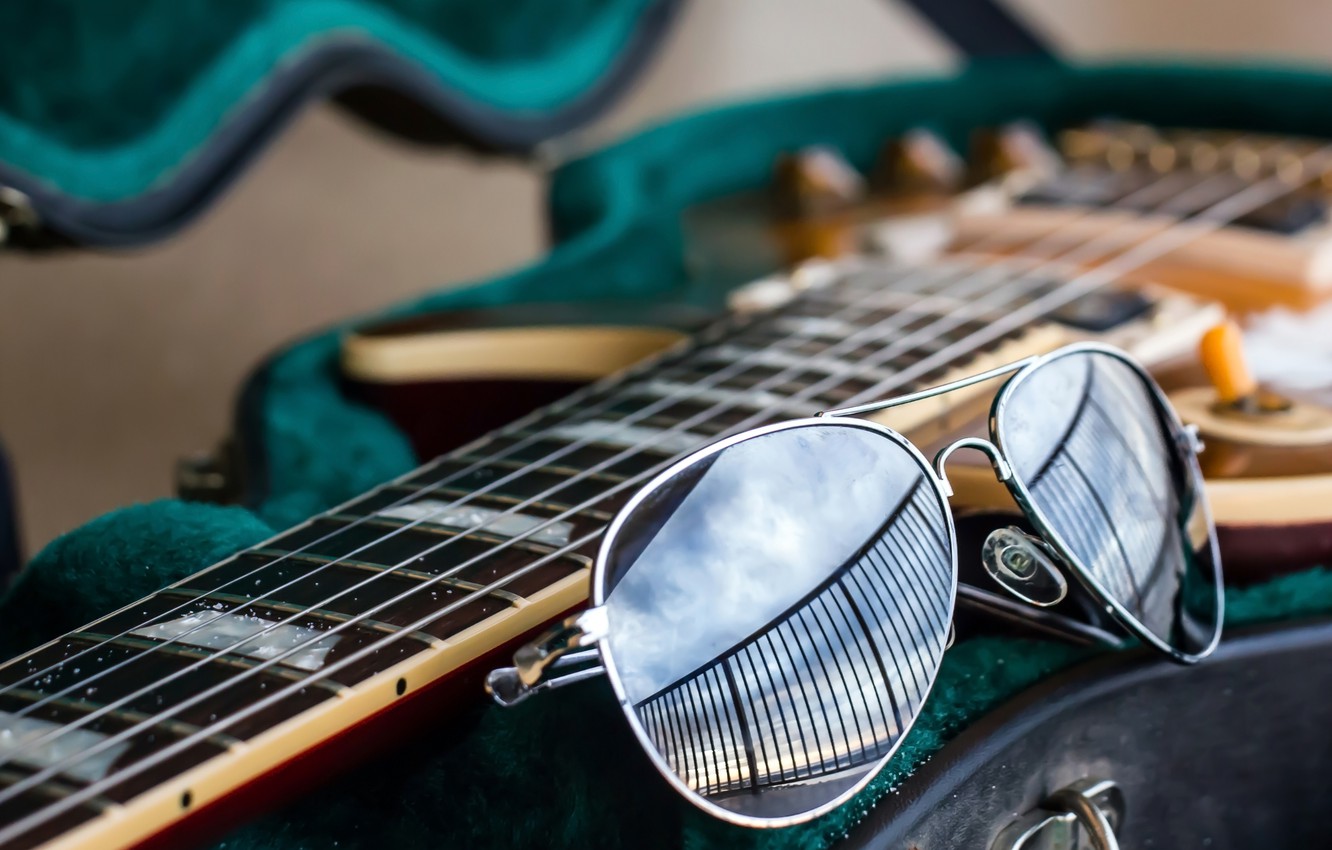 Wallpaper Music Guitar Glasses Pilot Electric