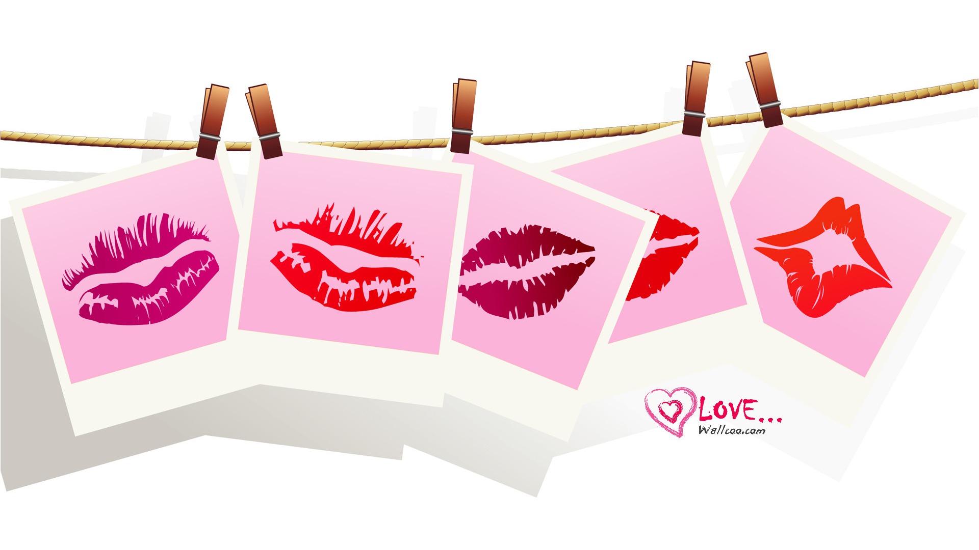 Valentine Kiss Valentines Day Heart Shaped Design Wallpaper