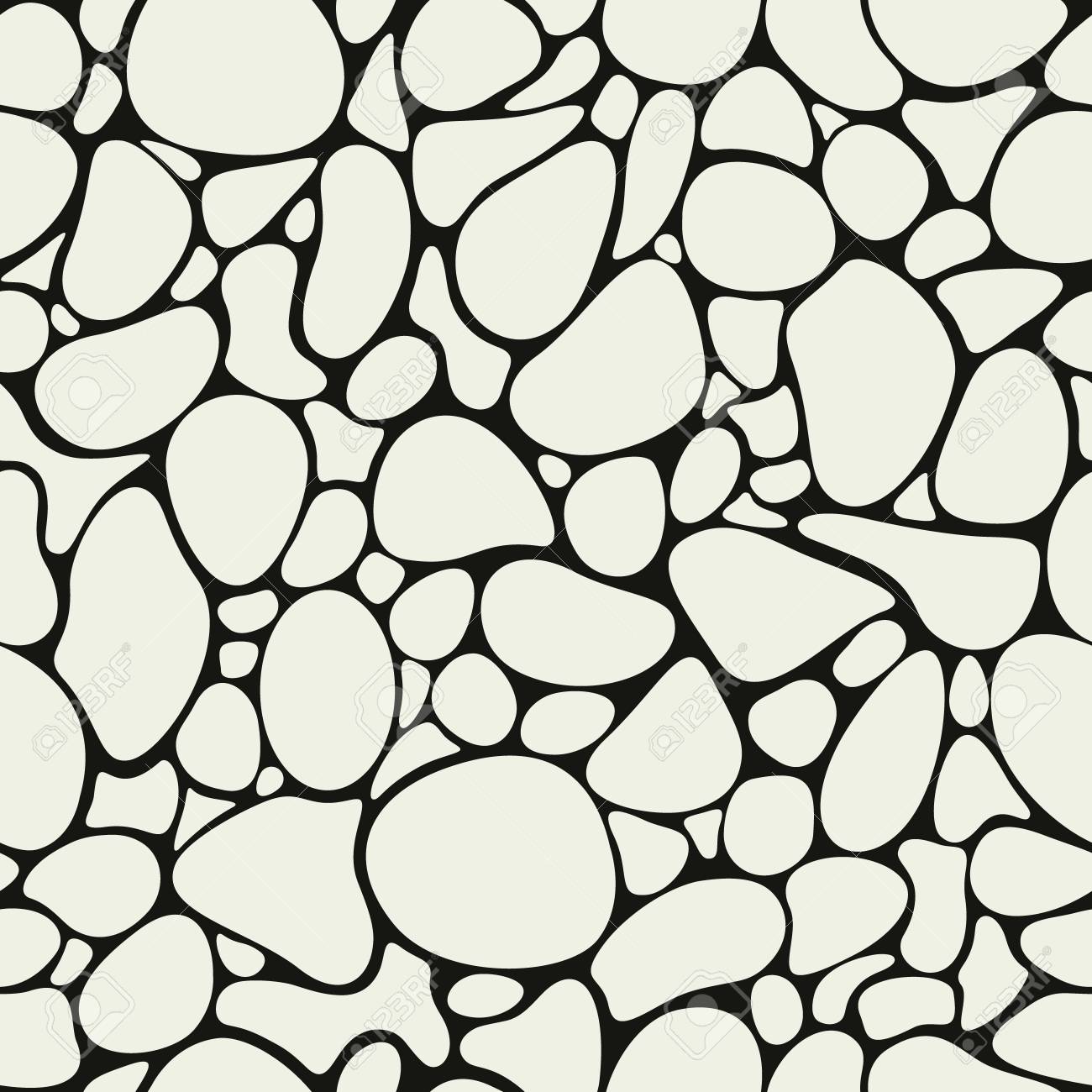 Gravel Mosaic Endless Wallpaper Seamless Pattern Pebbles Decor