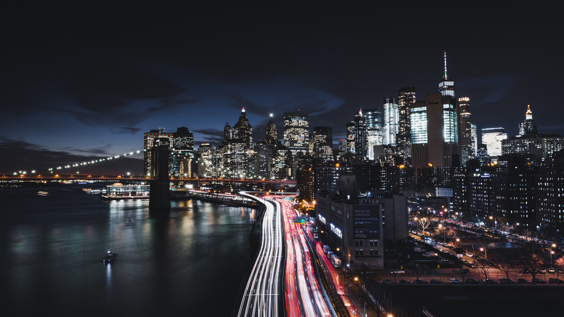 New York City Night Cityscape Wallpaper Stream