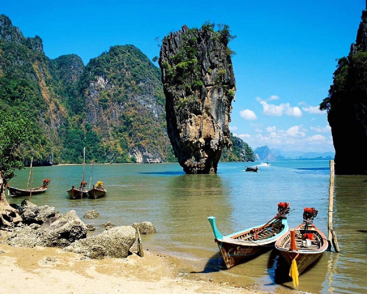 Wallpaper Thailand Beach Tropical Sea Boats