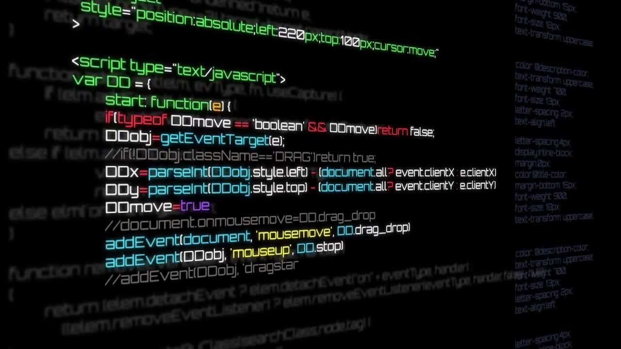 Puter Code Background Stock Motion Graphics Array