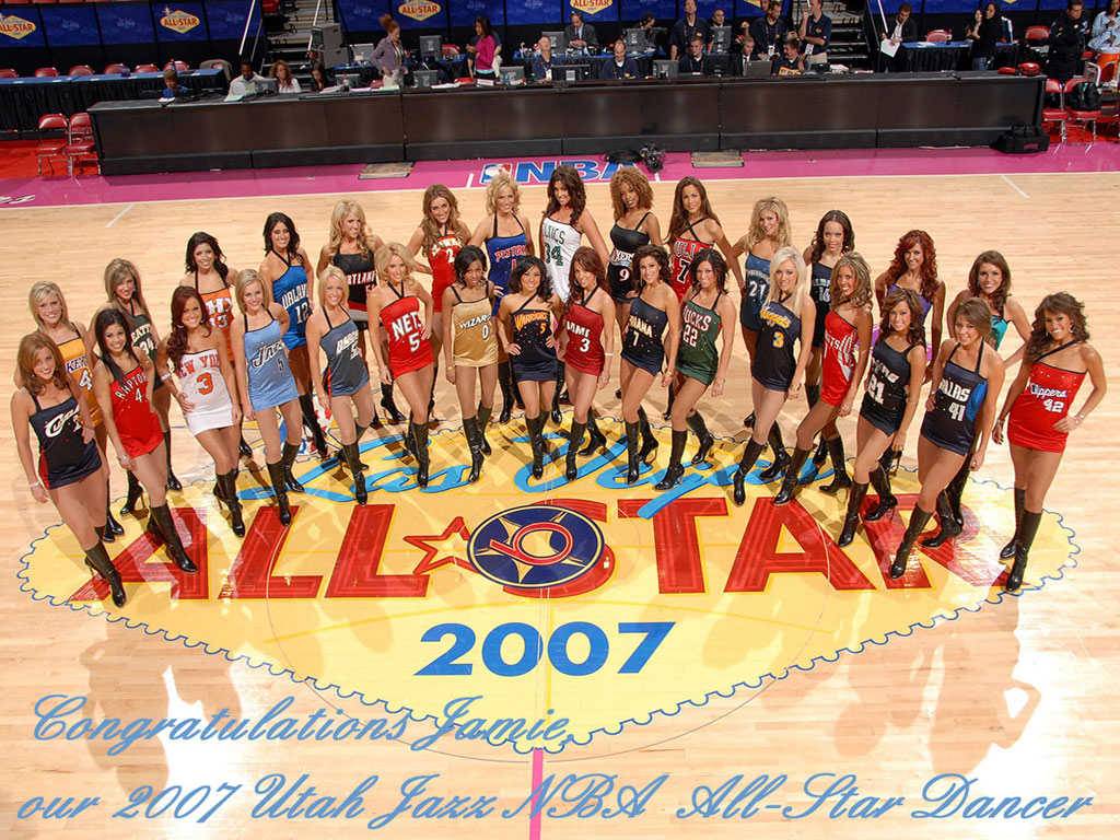 NBA Utah Jazz Dancer with other nba team dancers Wallpaper   Utah Jazz