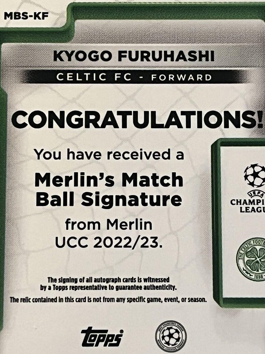 Topps Merlin Chrome Kyogo Furuhashi Match Ball Signature