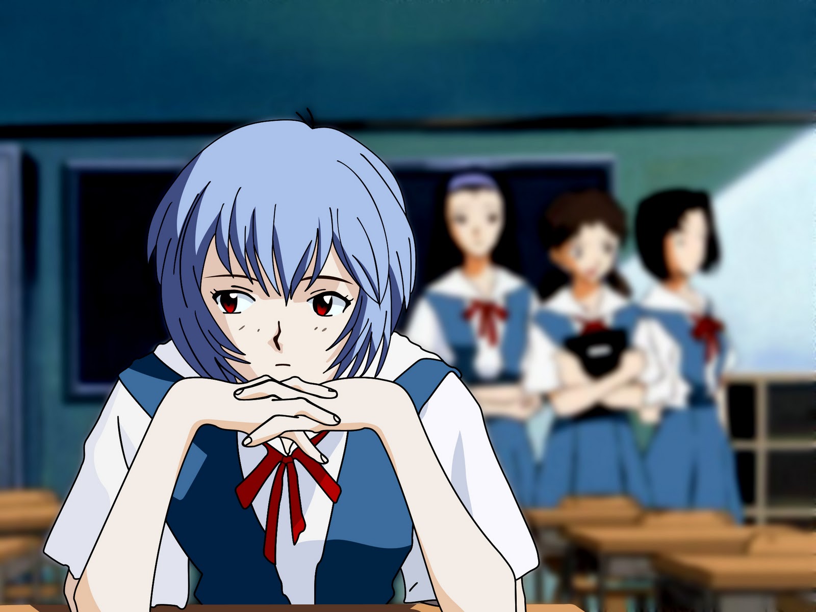 Ayanami Rei Neon Genesis Evangelion mecha fight mecha girls blue  background HD wallpaper  Wallpaperbetter