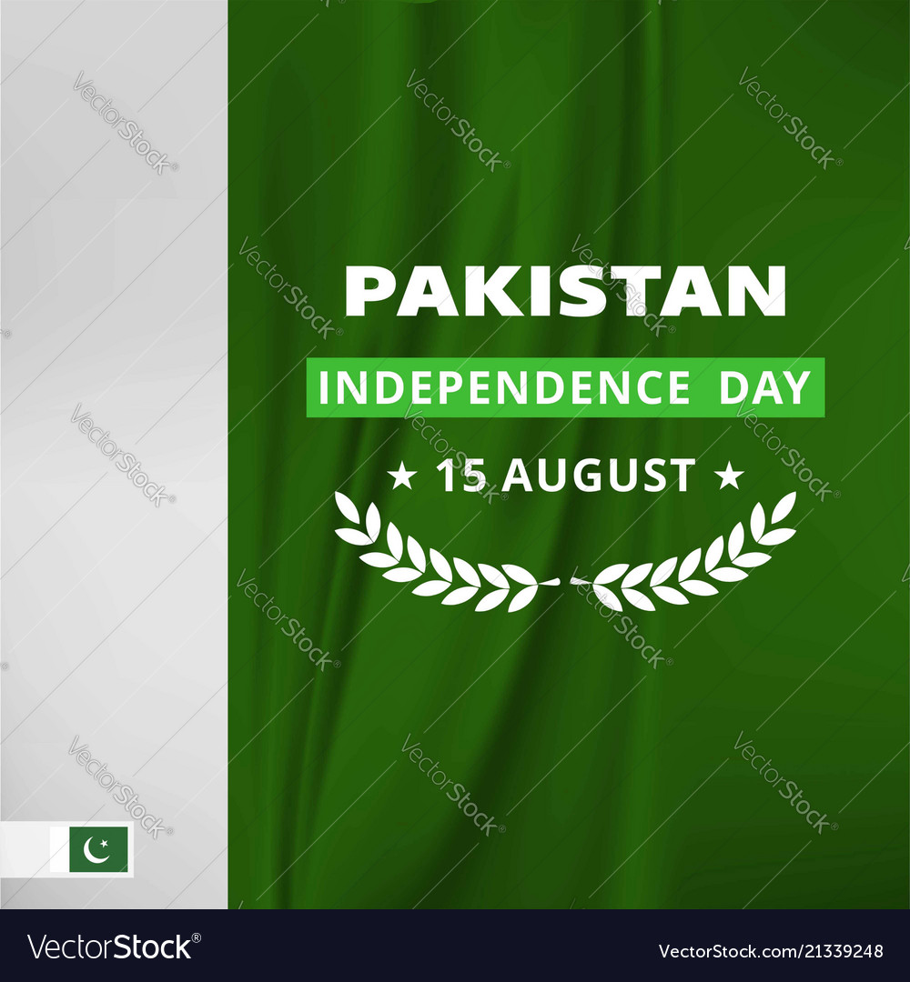 Pakistani Flag Style Background Pak Wallpaper New Vector Image