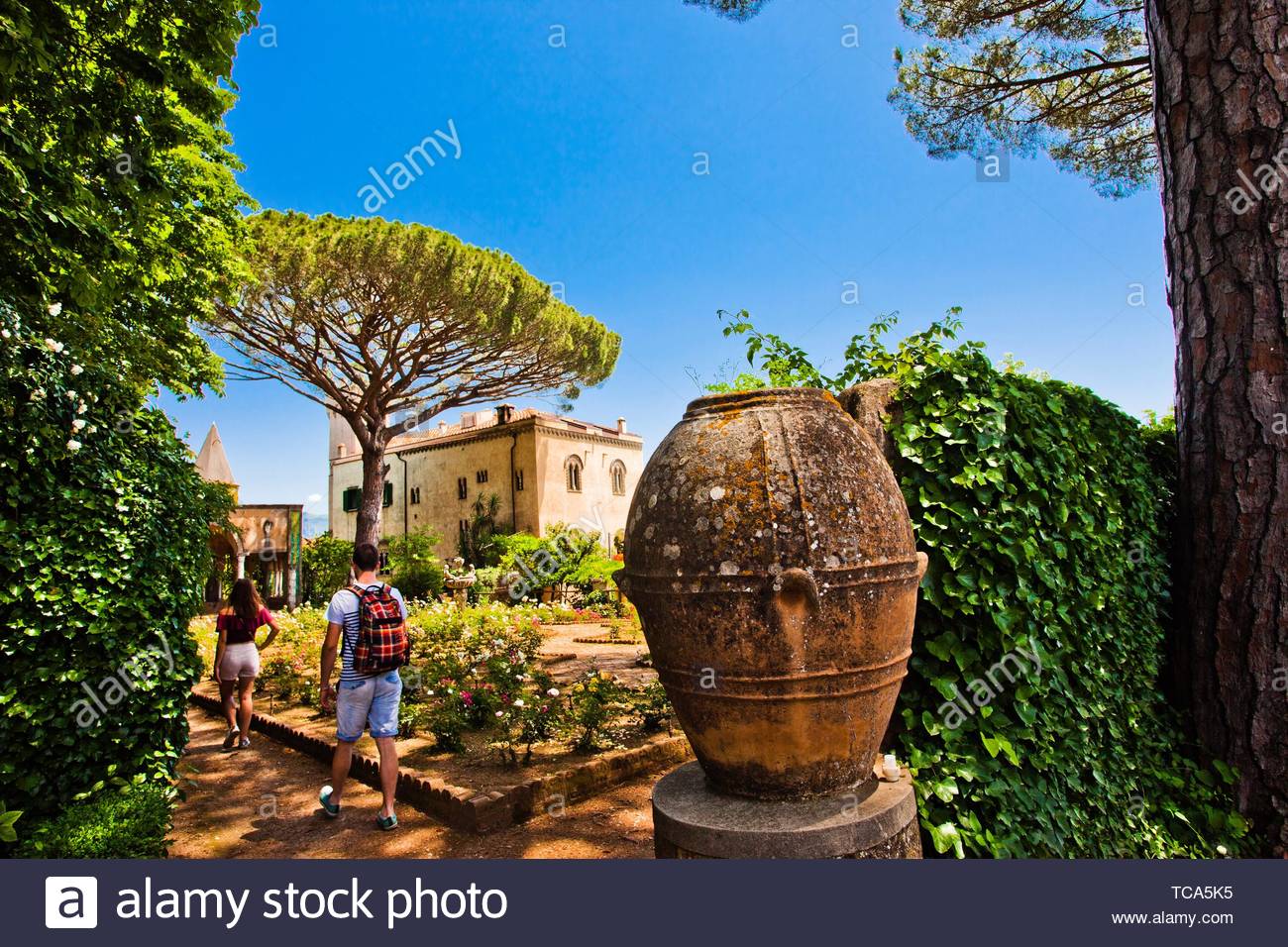 Villa Cimbrone Gardens On Background Hotel Ravello Amalfi Coast
