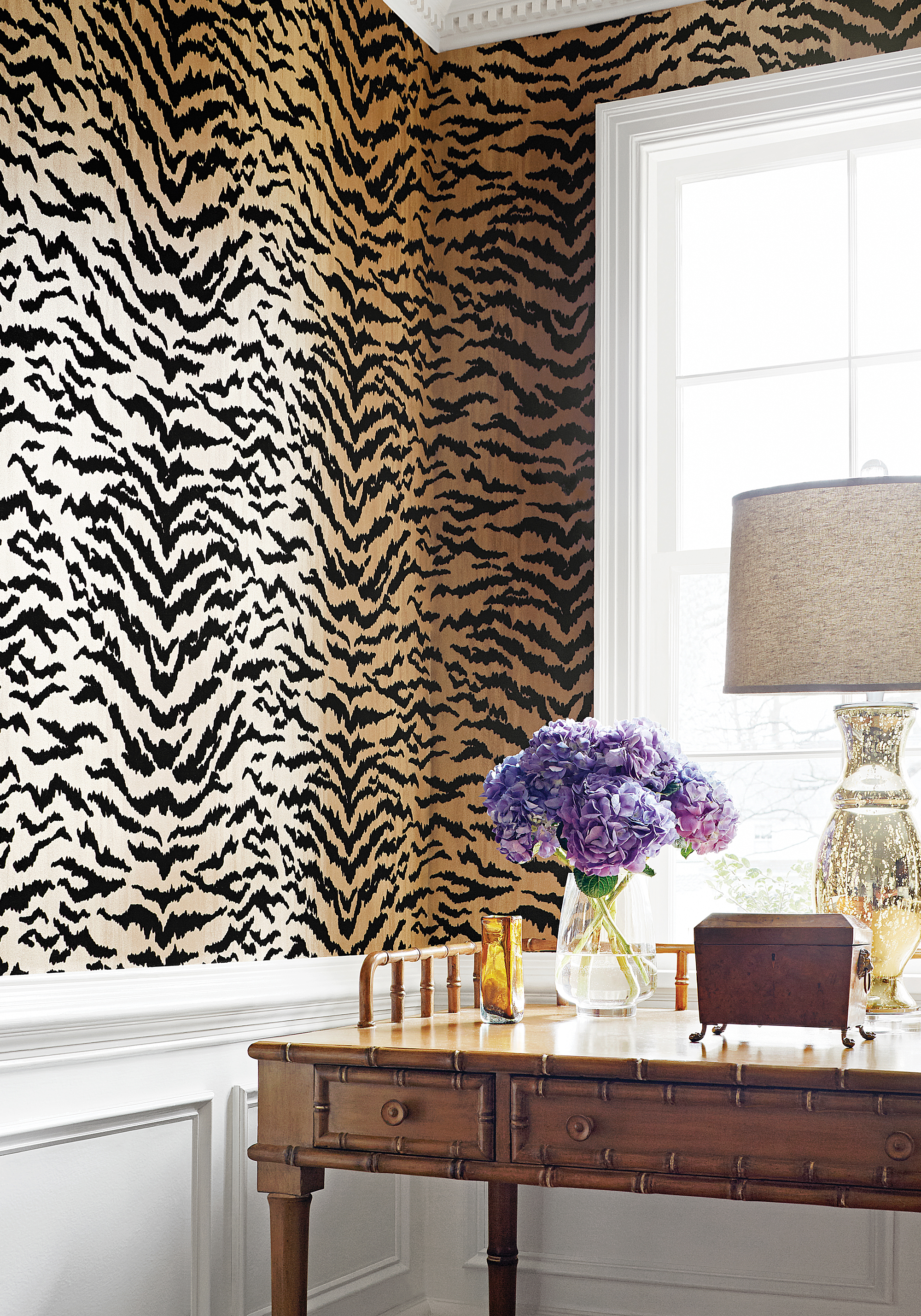 Thibaut Design Tiger Wallpaper Animal Print Powder Room Washroom Ideas Leopard Pattern Zebra Style Apply Diy Decor Inspiration Shop