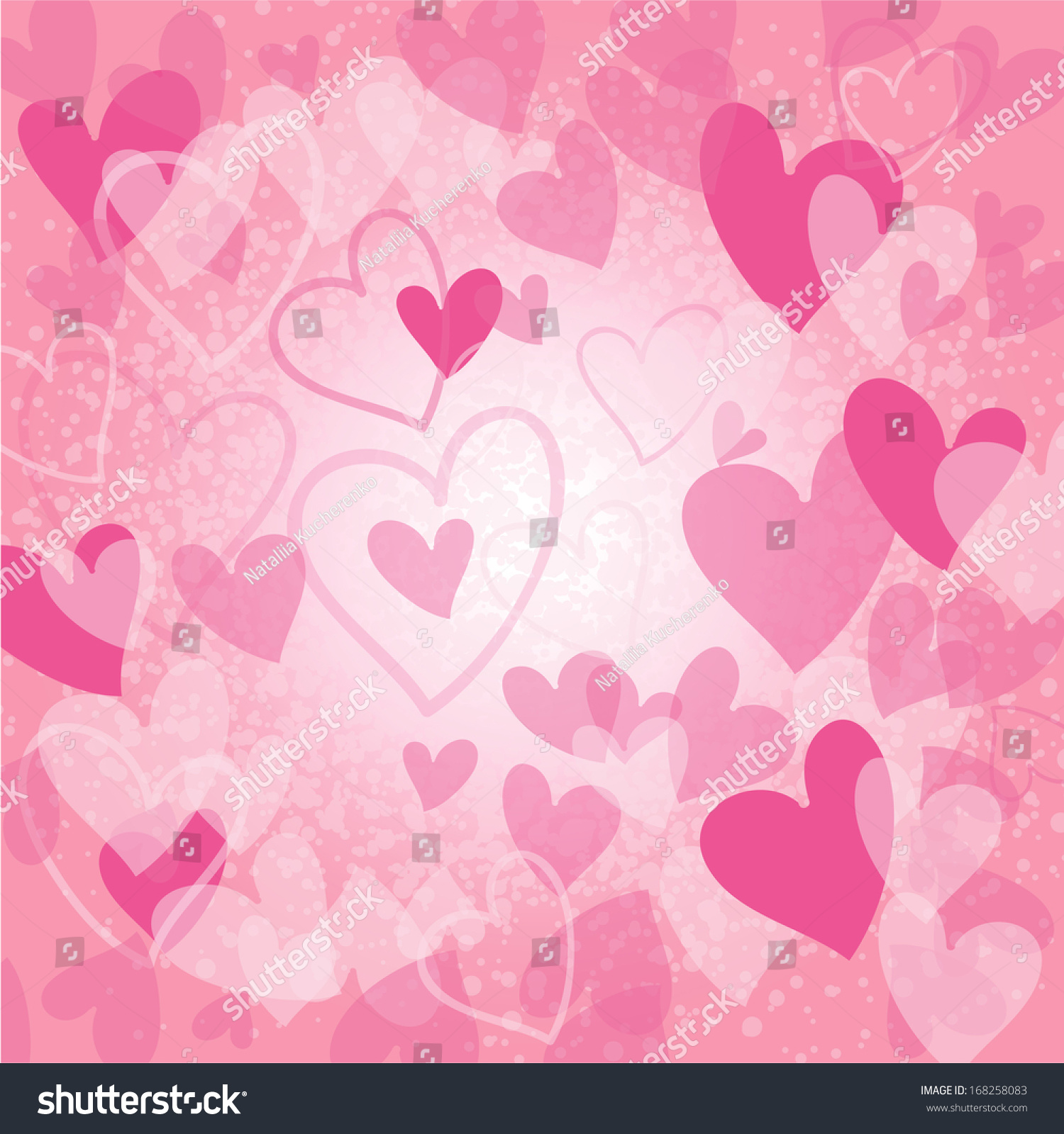 Seamless Love Pattern Cute Doodle Hearts Stock Vector Royalty