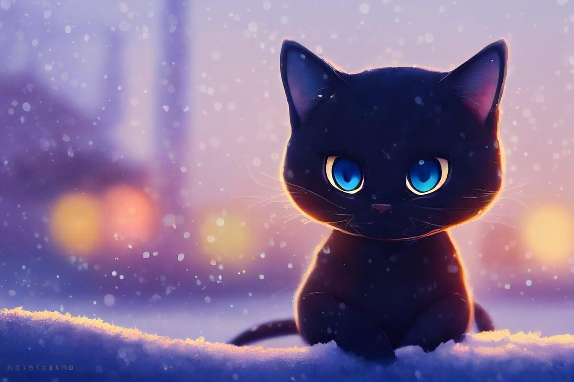 Prompthunt My Prompt Tiny Black Cat 8k Kawaii Adorable Eyes