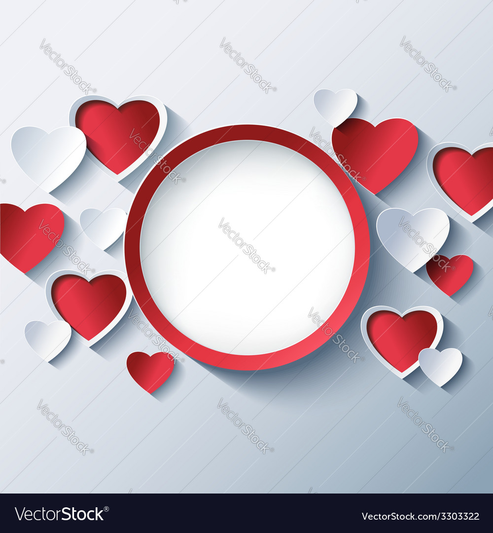 Love Background Valentines Day Frame 3d Heart Vector Image