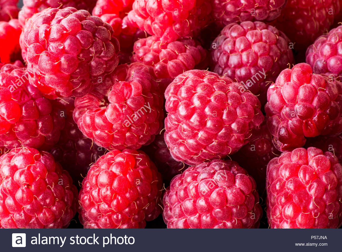 Raspberry Fruit Background Macro Stock Photo