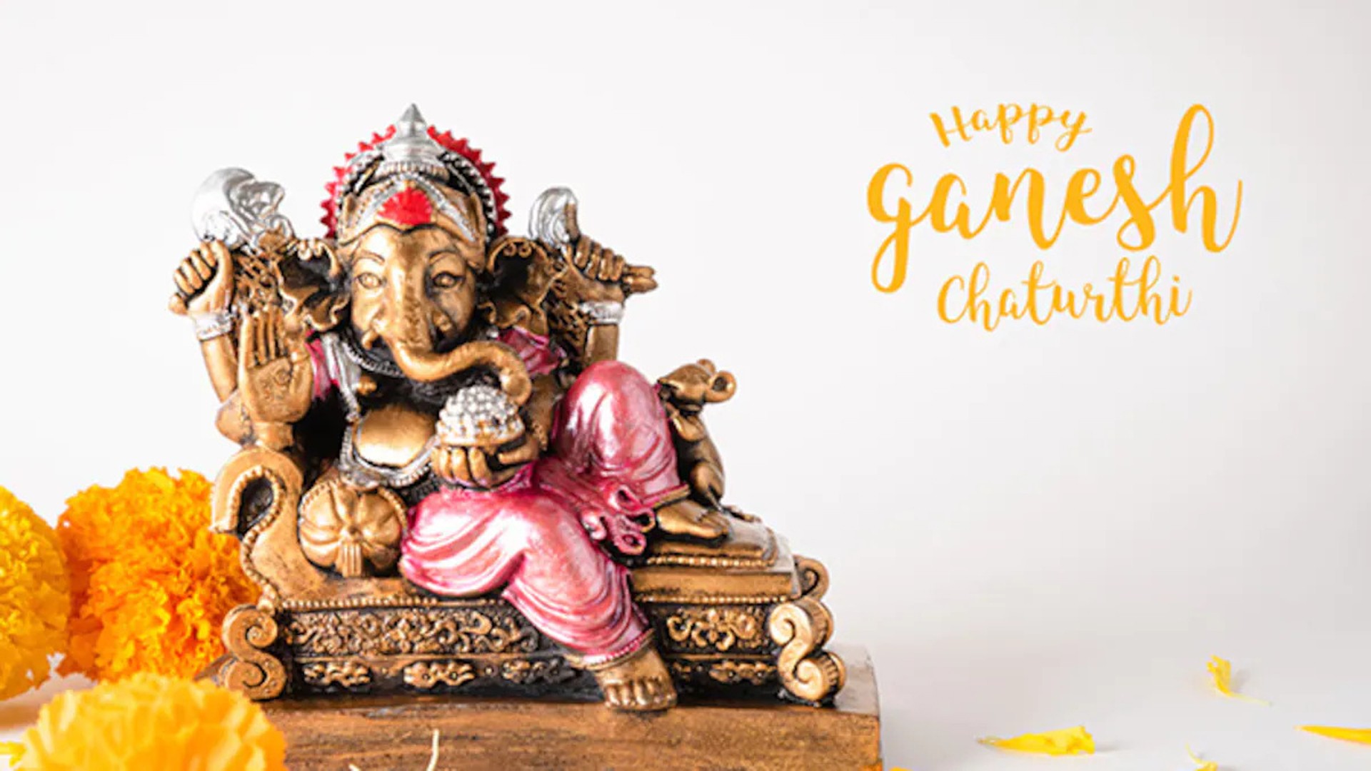 Happy Ganesh Chaturthi Lord Vinayaka Vinayagar Decoration Festival HD Wallpaper