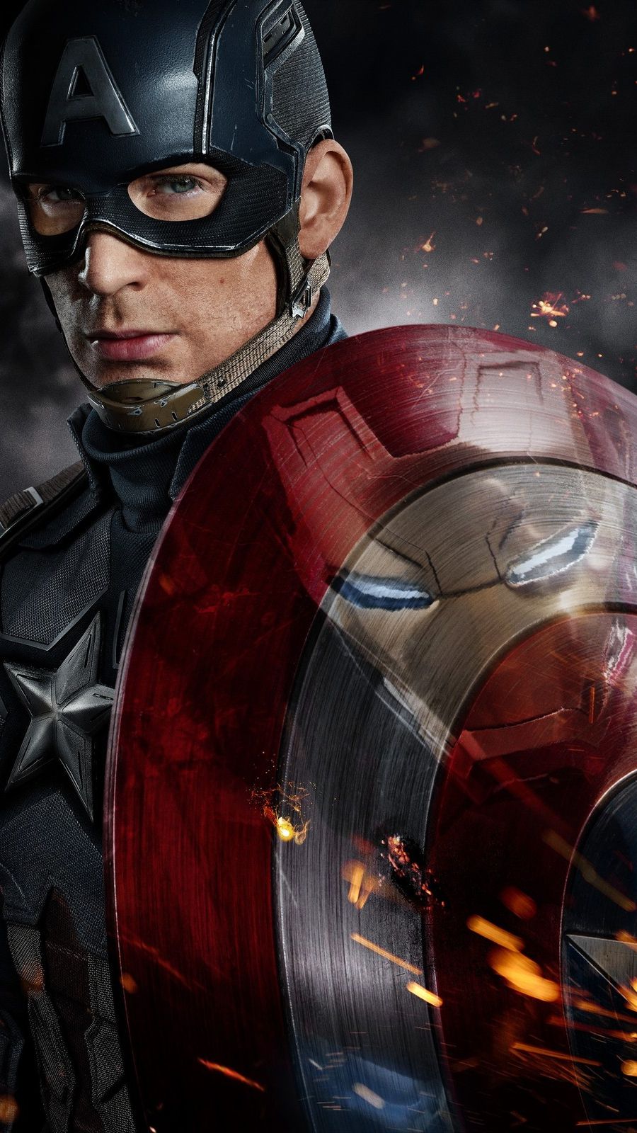 Captain America Vs Iron Man Fight iPhone Wallpaper