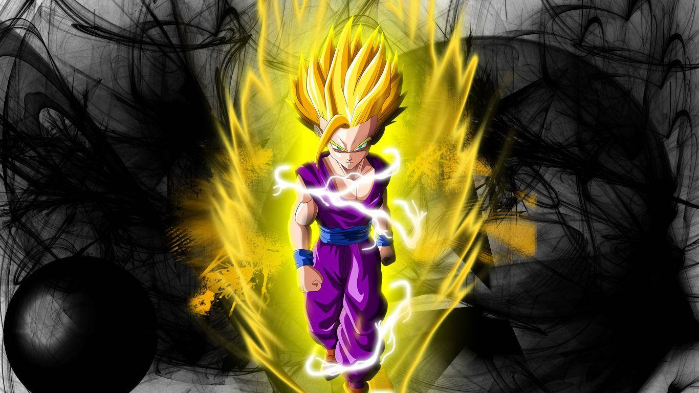 Gohan In Super Saiyan Charged Up Wallpaper
