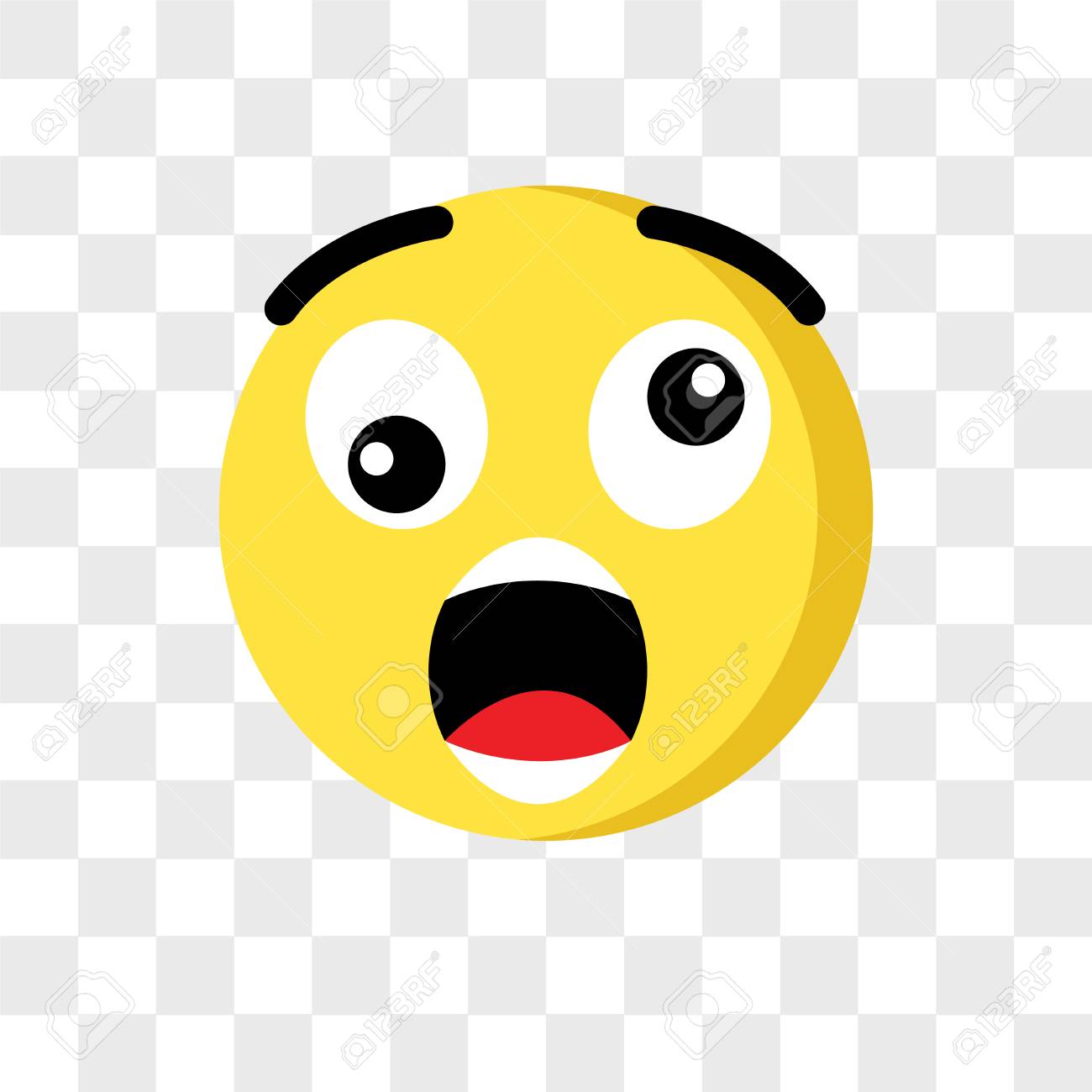 Shocked Emoji Vector Icon Isolated On Transparent Background