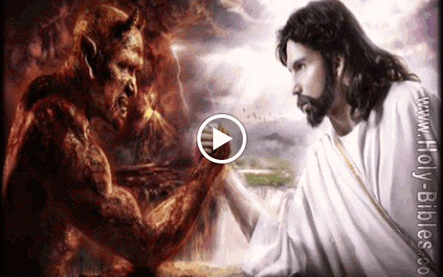 Jesus Christ Fighting Defeating Satan Devil Lucifer Animated Gif