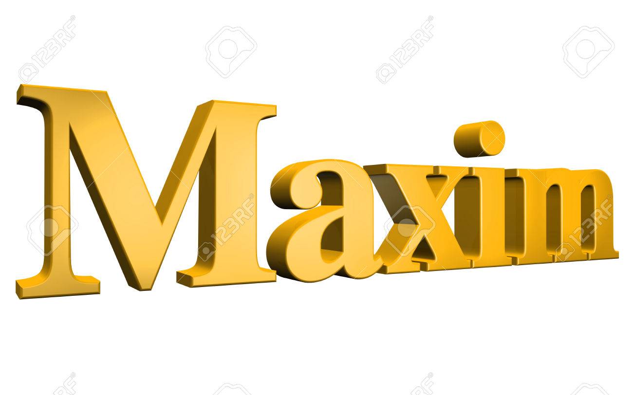3d Maxim Text On White Background Stock Photo Picture And Royalty