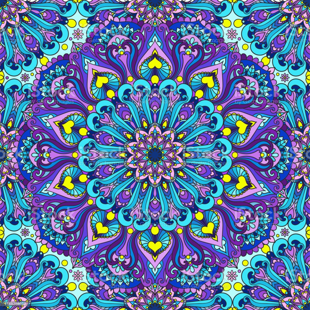 Seamless Pattern Of Mandala Purpleseamless Pattern Of Mandala