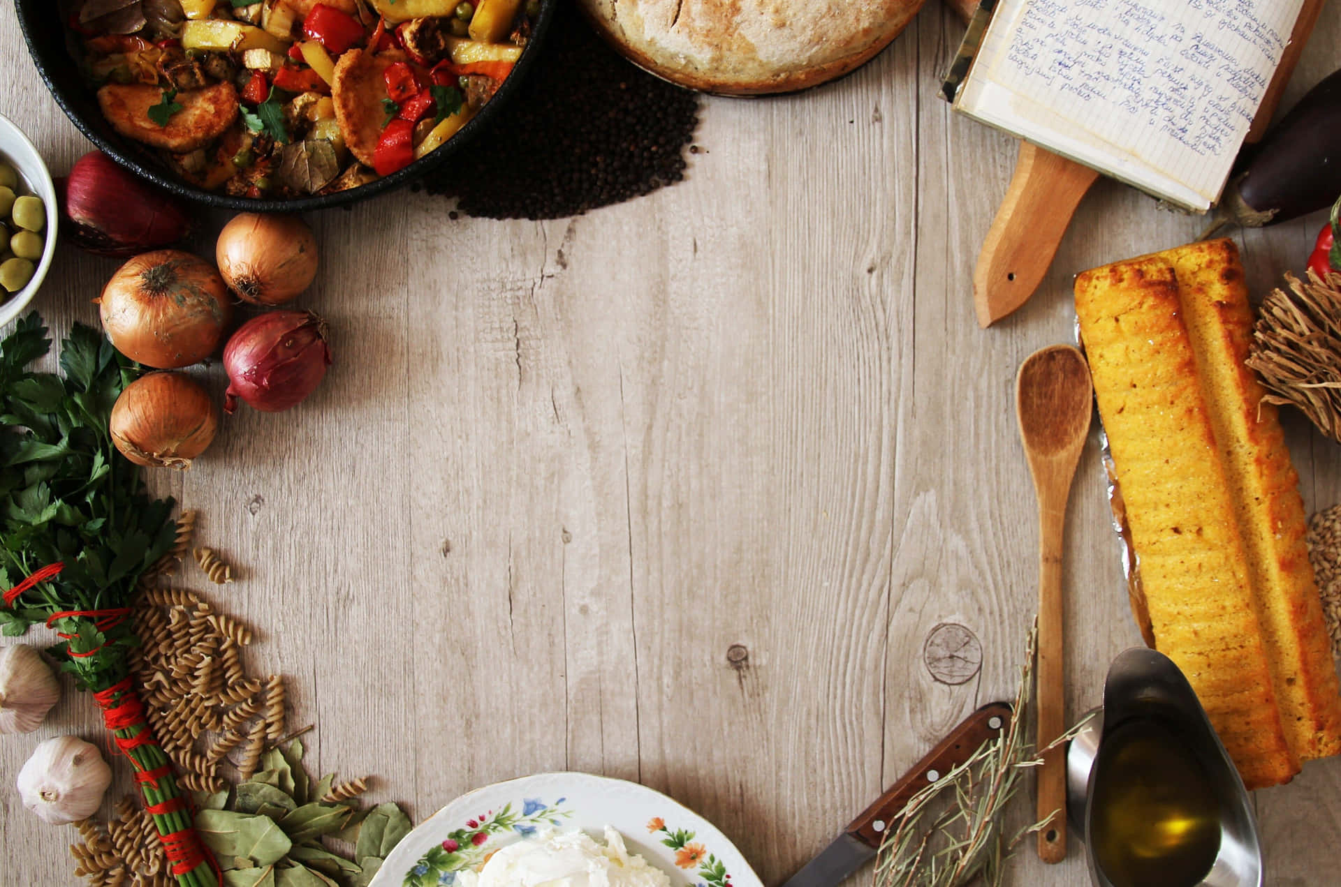 Food Table Background Wallpaper