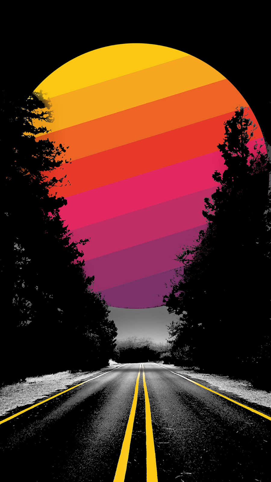 A Road With Sunset In The Wallpaper