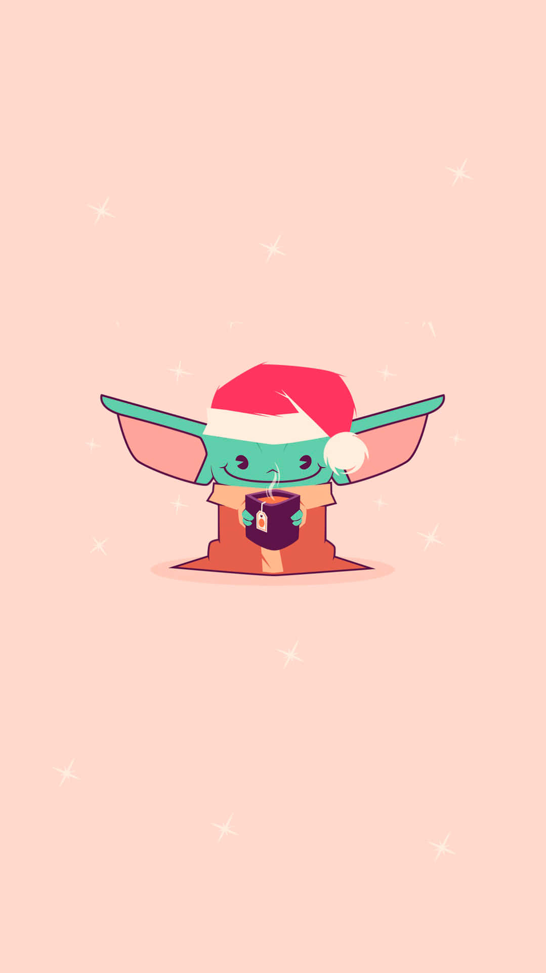 Baby Yoda Cartoon Wallpaper