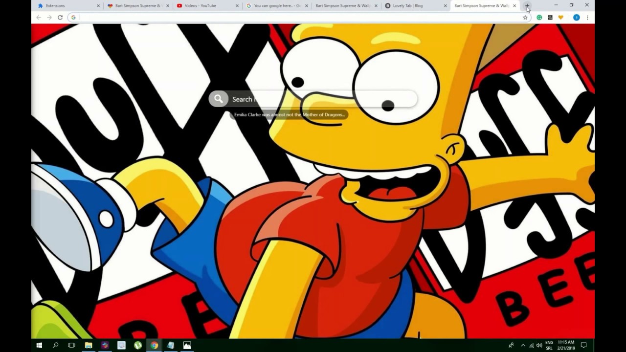 Cool Bart Simpson Supreme Wallpaper HD Theme Try Now