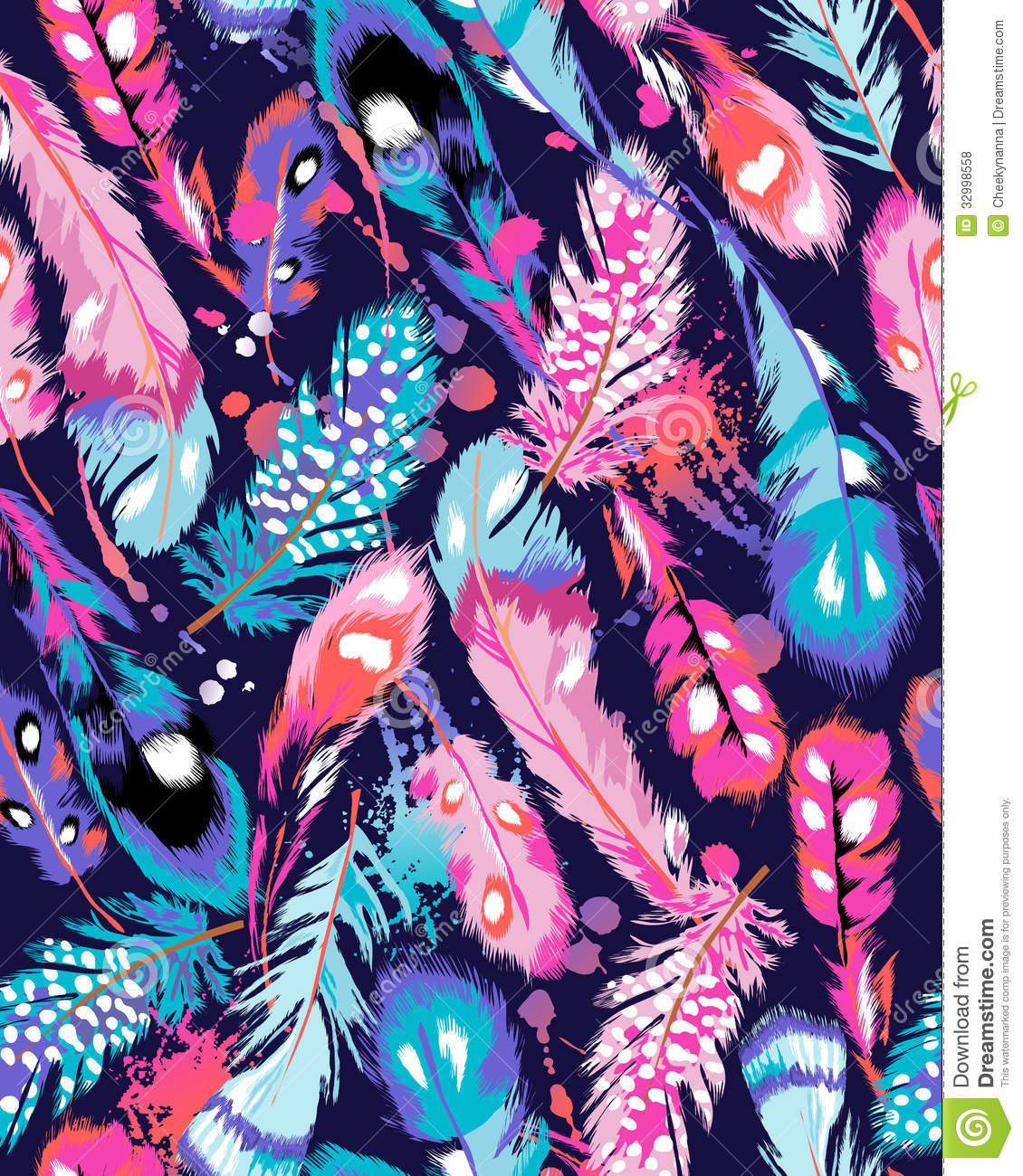 Colorful Feathers Wallpaper Feather Print