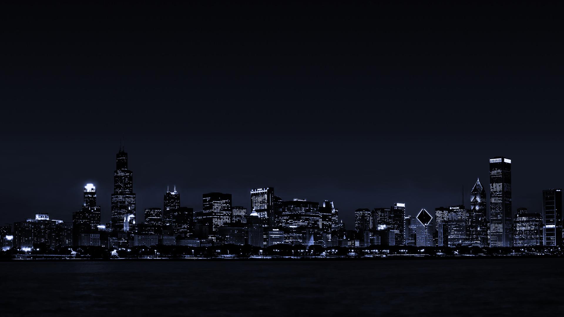 Wallpaper Night Over The City Of Chicago