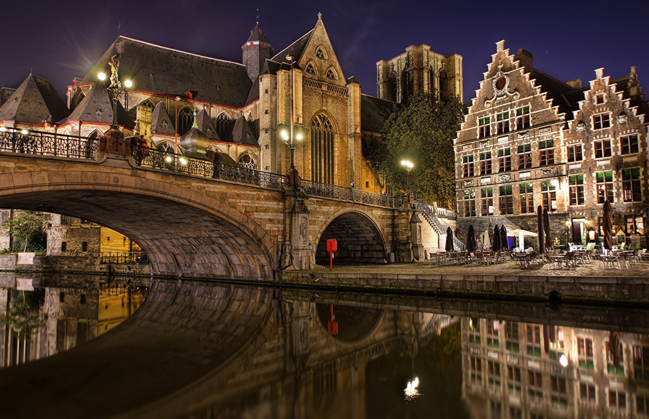 Desktop Wallpaper Cities Belgium Bridge Bruges