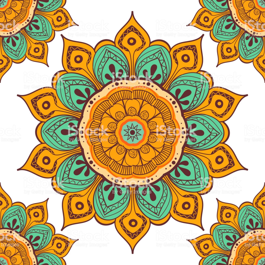 Flower Mandala Colorful Background For Cards Prints Textile And