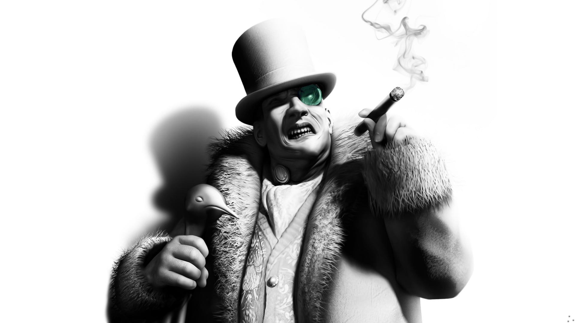 Man Holding Cigar Illustration Batman Arkham City Penguin HD