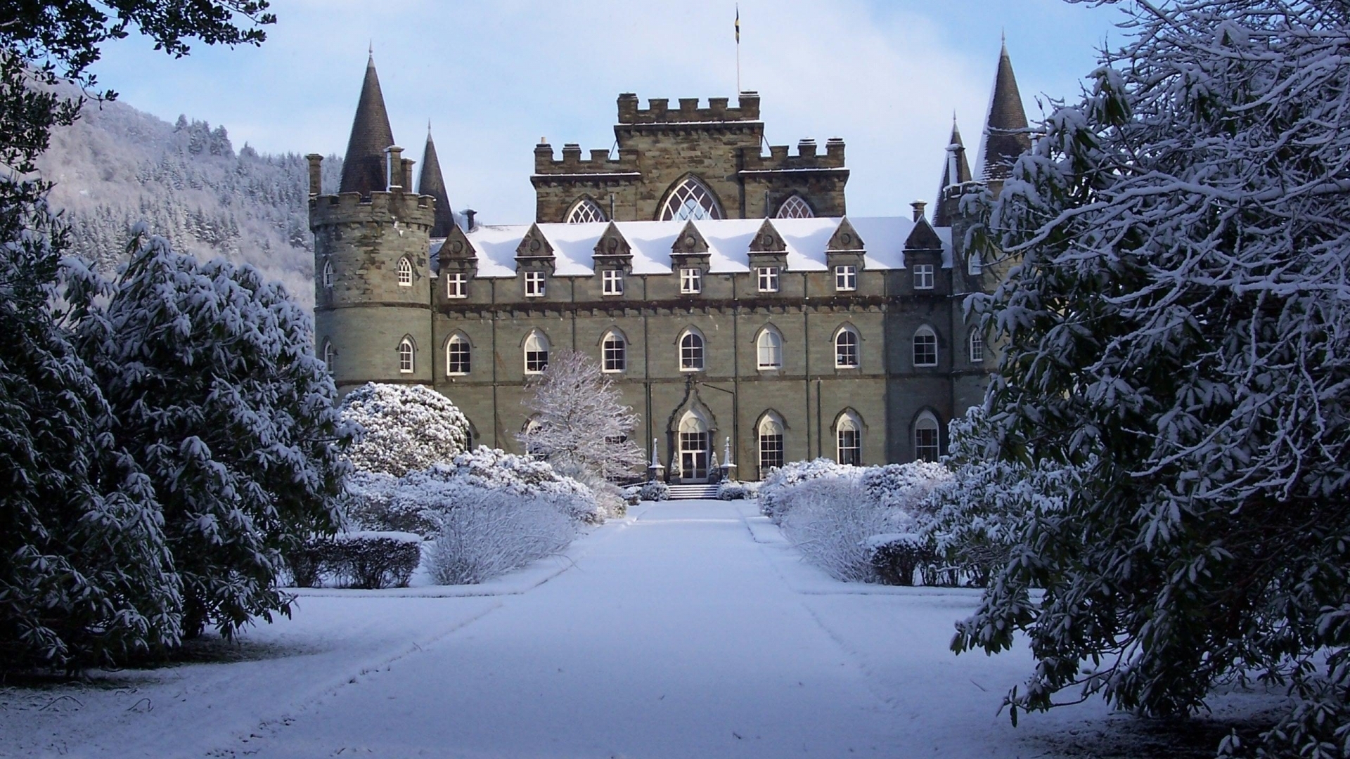 Castle In Winter Wallpaper City World With