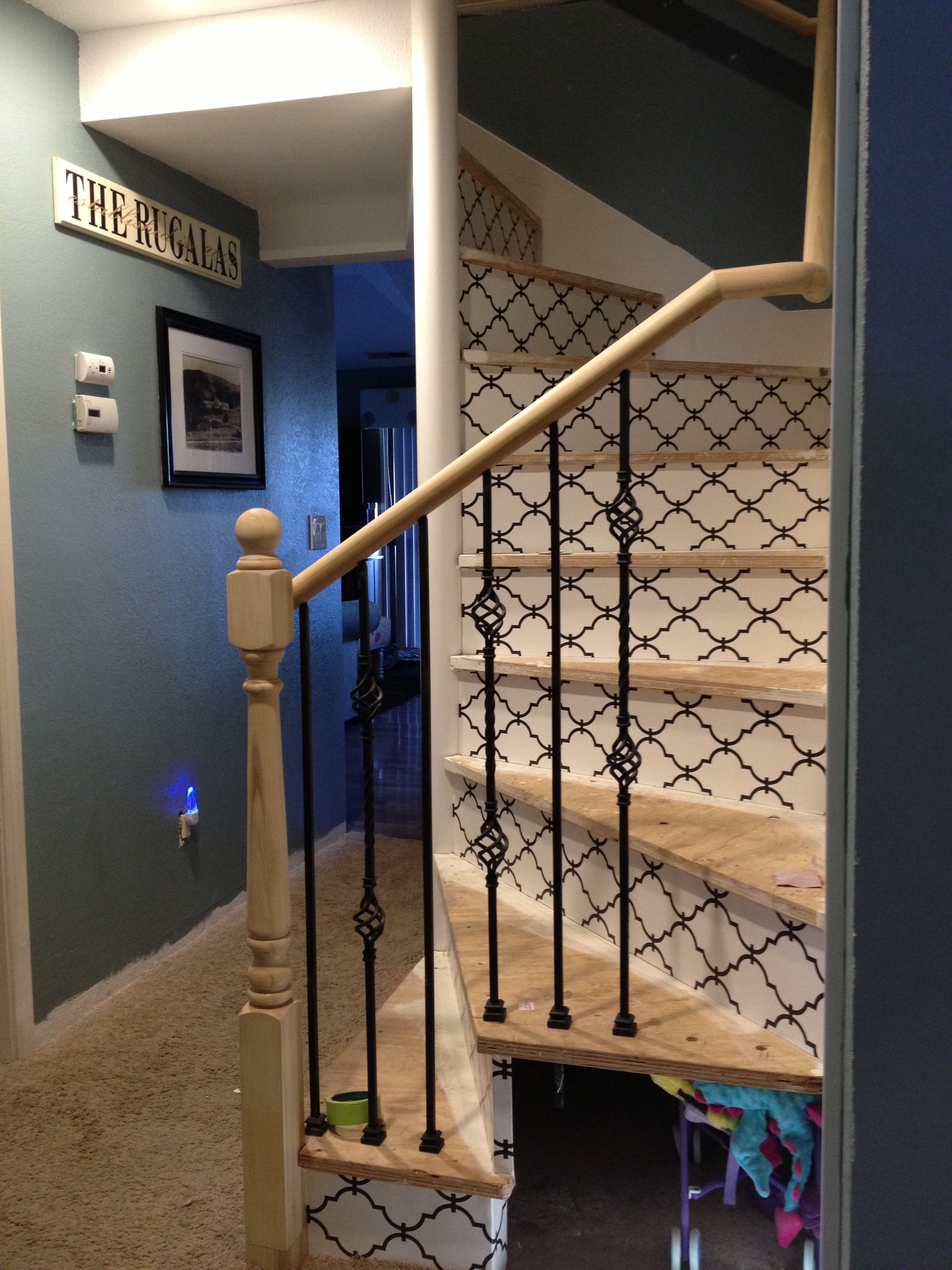 Wallpapered Stairs