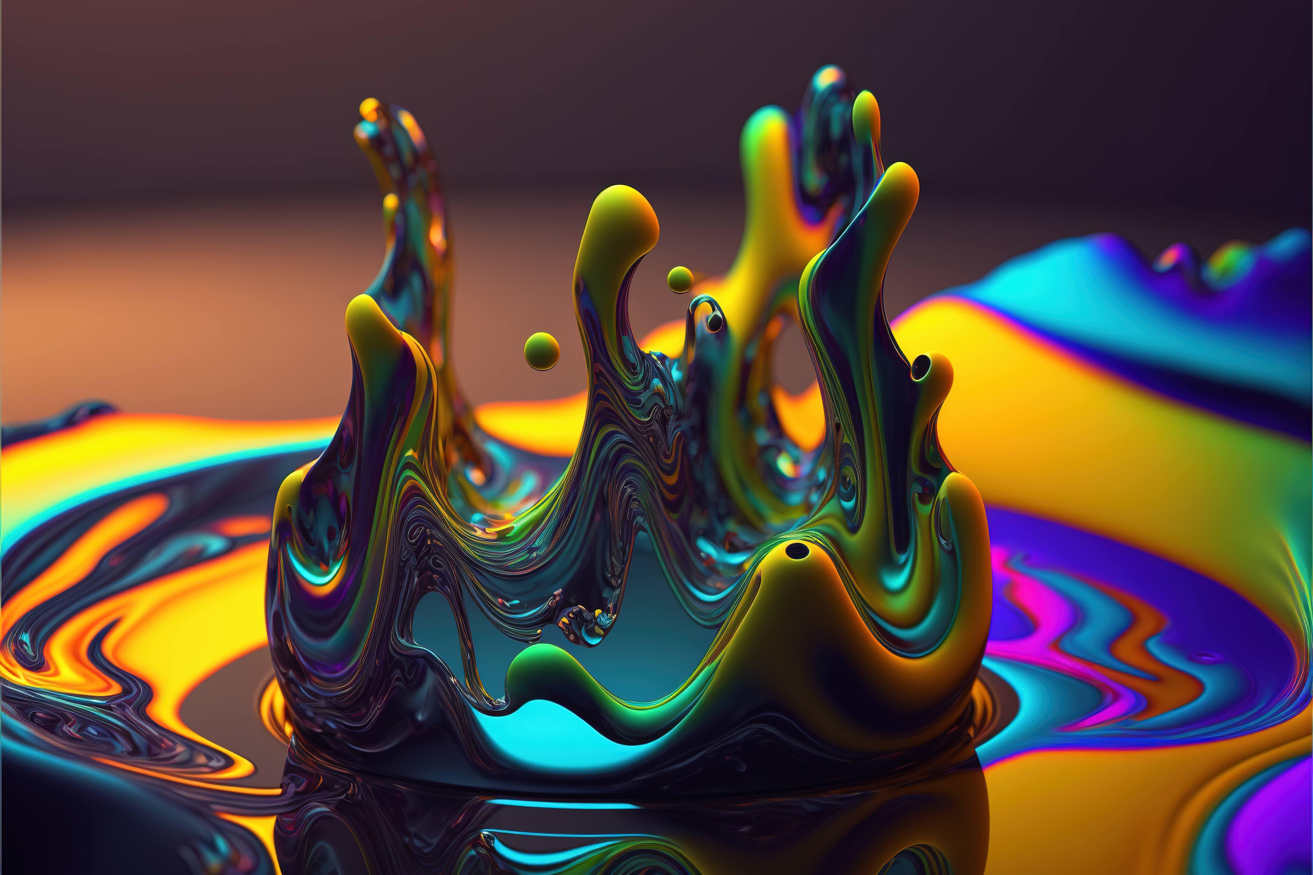 Wallpaper ultra HD 4k abstract liquid metallic