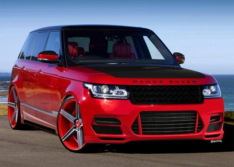 Image For Red Range Rover Big Rims And Body Kit