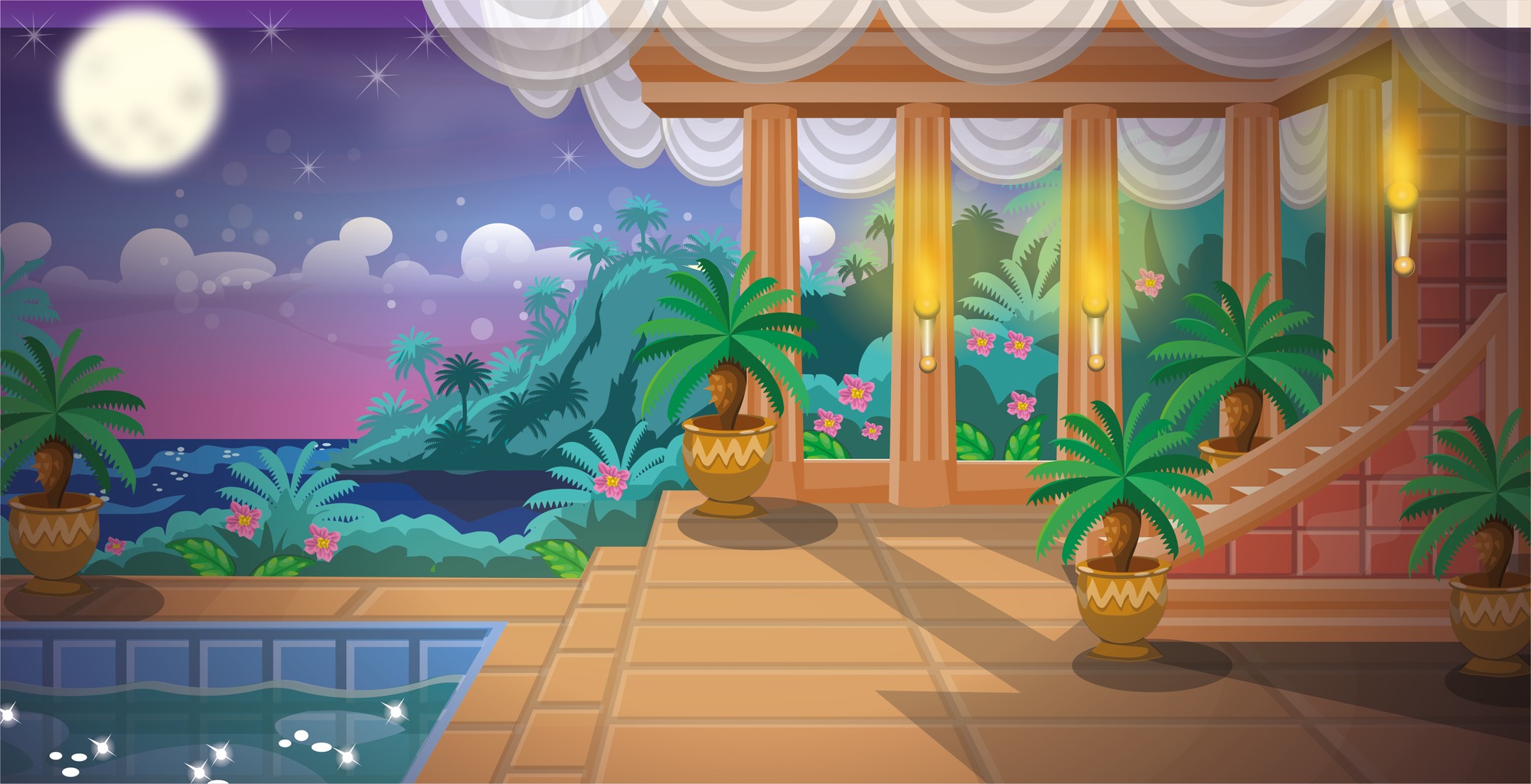 Home Create Your Own Mural Paradise Gateway At Night