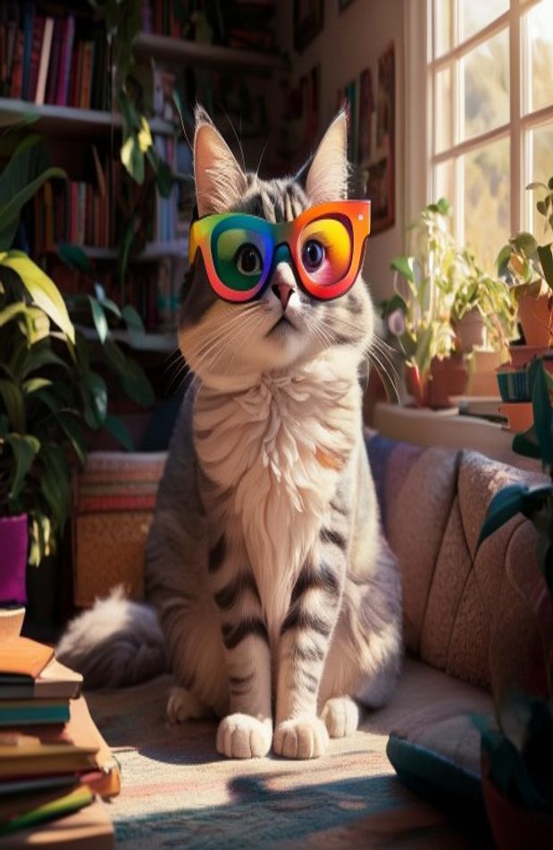 Cat With Glasses Wallpaper
